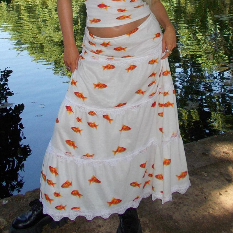 Модный повседневный темпераментный Нежный Стильный Привлекательный Топ на бретелях с изображением золотой рыбки для женщин
