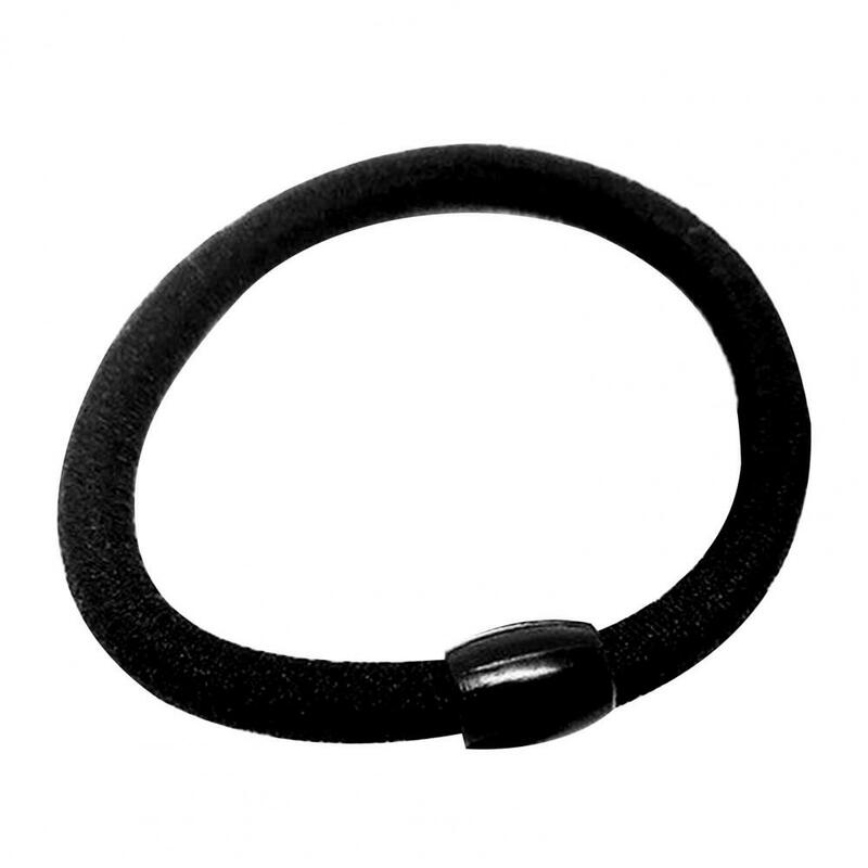 Hair Band Practical Anti-slip Ponytail Holder Black Color Women Thin Thick Hair Rope for Daily Wear