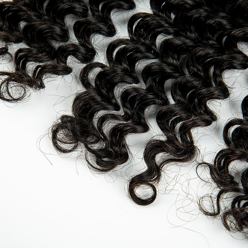 NABI-Hair Bundles Extensions for Women, Deep Wave Hair Extension, sem cabelo de trama, pacote de cabelo preto natural, trança