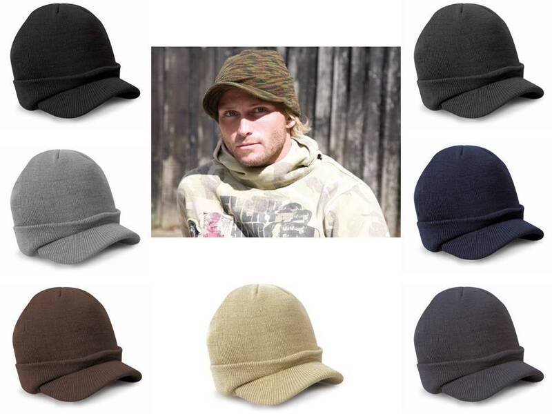 ผู้ชายผู้หญิงฤดูหนาวถุงถัก Beanie Oversize แฟชั่นหมวก Visor หมวกกองทัพสไตล์หมวกขนสัตว์อบอุ่นเป็ด AutumnSki หมวกถัก