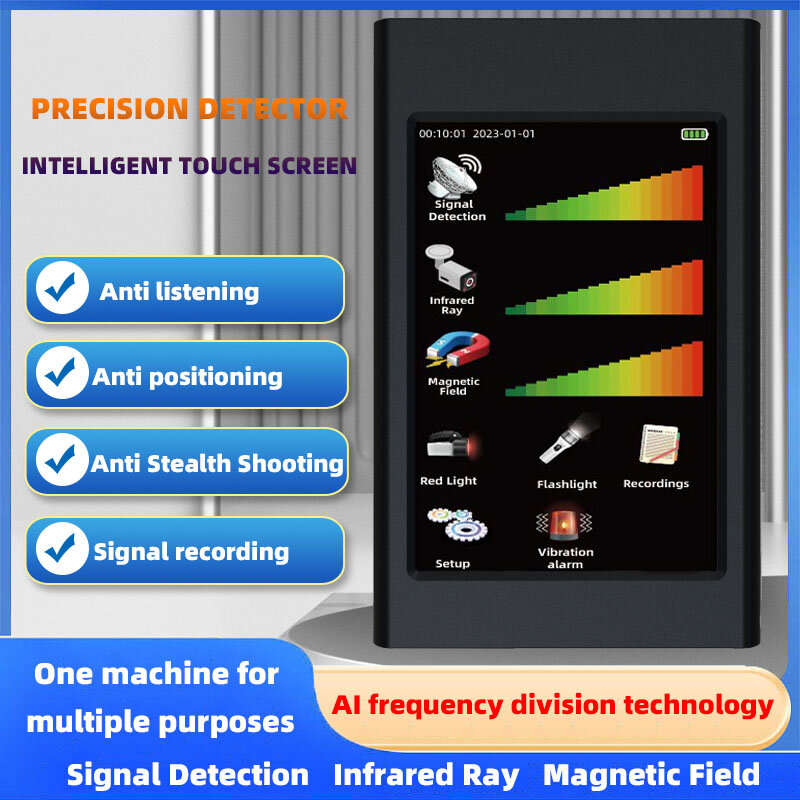 Hidden Camera Detector 3.2 Inch LCD Display Detect Wiretapping Bugs Spy Cameras GPS Trackers GSM Signals Sound Signals