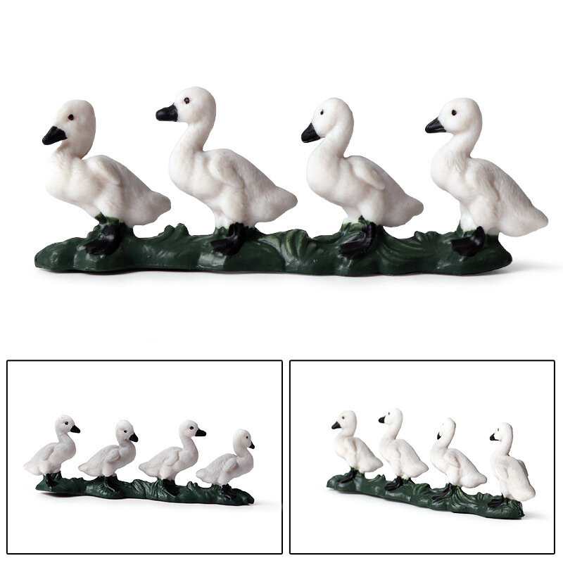 Nova estatueta de aves animais pato ganso cisne simulação modelo fada decoração do jardim sólido pvc figuras ação brinquedo educativo para o miúdo