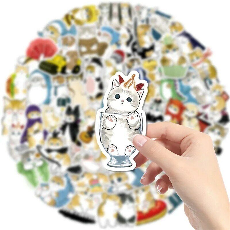 10/30/50/100PCS Winter Cat Life Sticker estetico PVC decorazione giapponese cancelleria per bambini Scrapbooking materiale scolastico