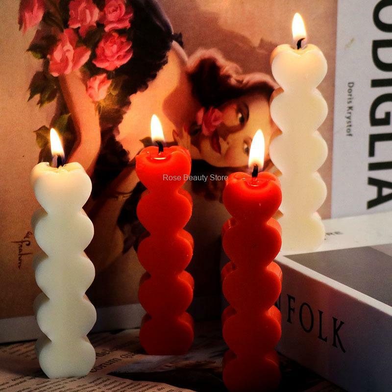 3d Liebe Herz Silikon Kerzen form DIY Aroma therapie Gips Seifen form Wohnkultur Ornament handgemachte Kerze Herstellung Harz Formen