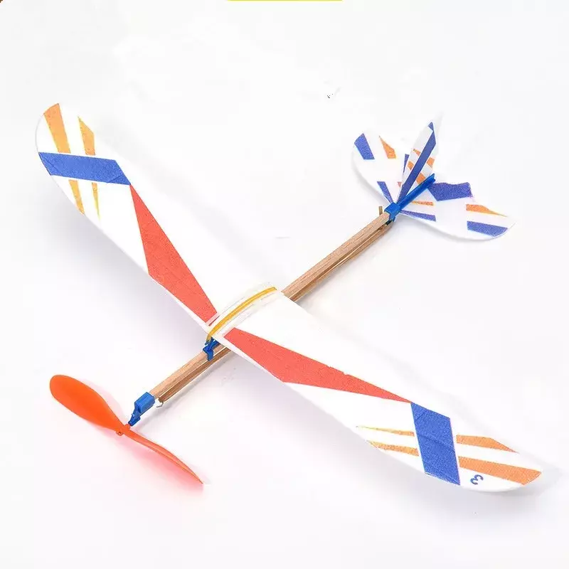 طائرات شراعية ذاتية الصنع يدوية ، شريط مطاطي ، طائرة طيران تعمل بالطاقة ، ألعاب نموذج تجميع الطائرة للأطفال