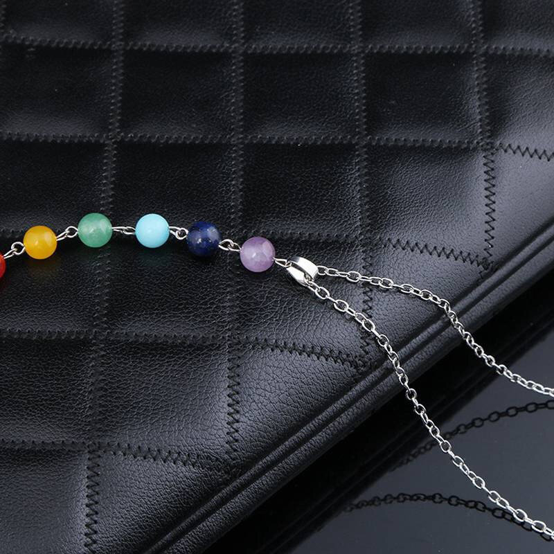 Collier de perles de yoga colorées pour hommes et femmes, pendentif, bijoux