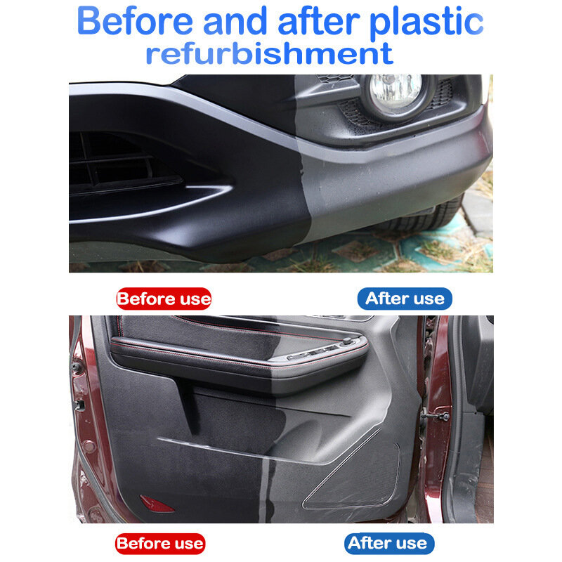 Restaurador de plástico para coche, productos de limpieza de coche con brillo negro, pulido automático y revestimiento de reparación, renovador para detalles de coche