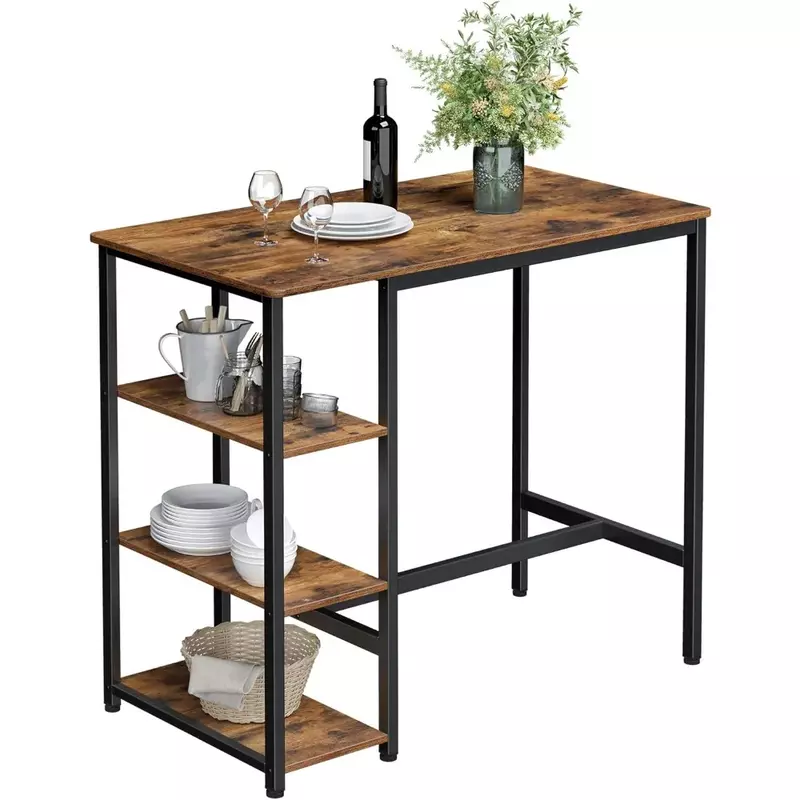 Bar table sturdy metal frame bar top, easy to assemble, industrial design, 23.6 x 42.9 x 39.4 inches, rustic brown