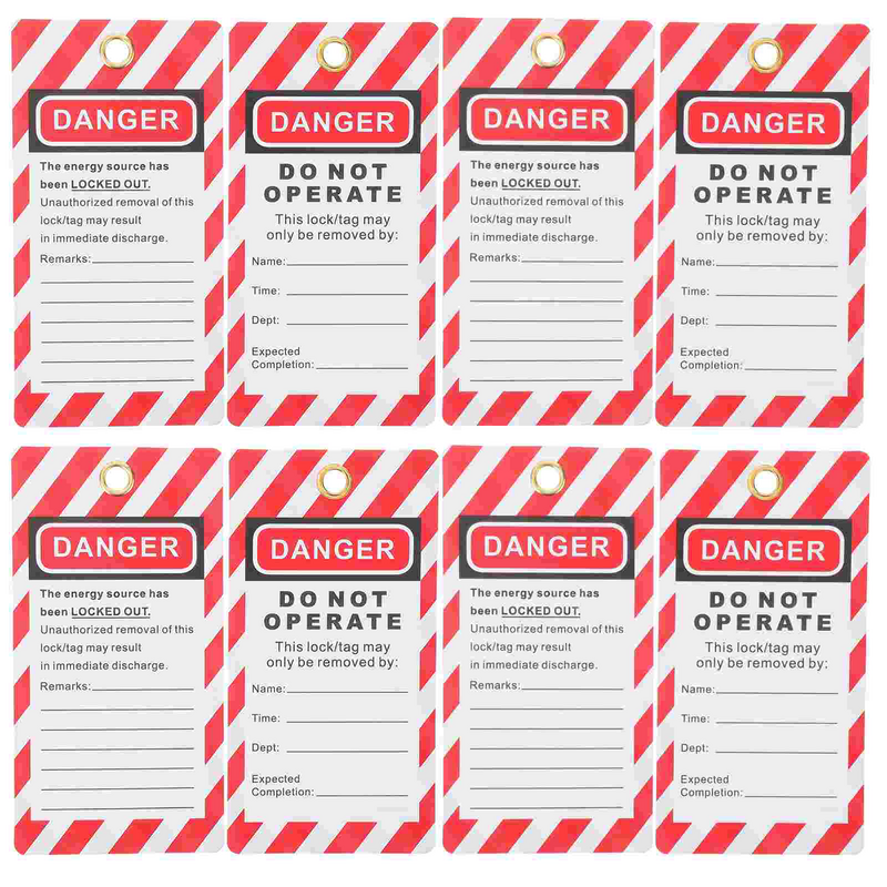 Etiquetas de peligro de 10 piezas, etiquetas colgantes de bloqueo de advertencia, etiquetas de seguridad para equipos