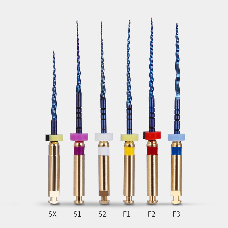 Dental Endo Root Files Root Canal 6pcs/pack 25mm,SX Dental Files Root Canal Dental Engine Use Rotary Heat Activated Canal Root