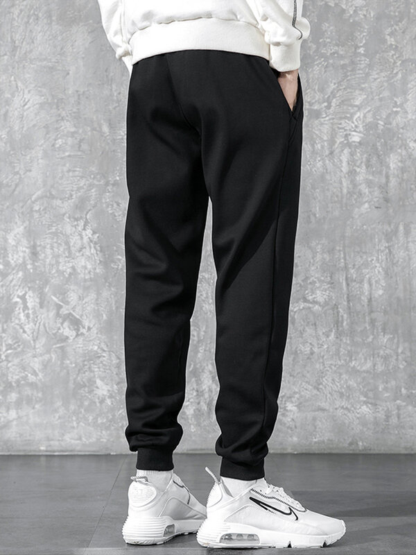 Зимние толстые теплые флисовые мужские спортивные штаны для бега размера плюс с карманами на молнии, длинные хлопковые спортивные штаны, повседневные теплые брюки 8XL