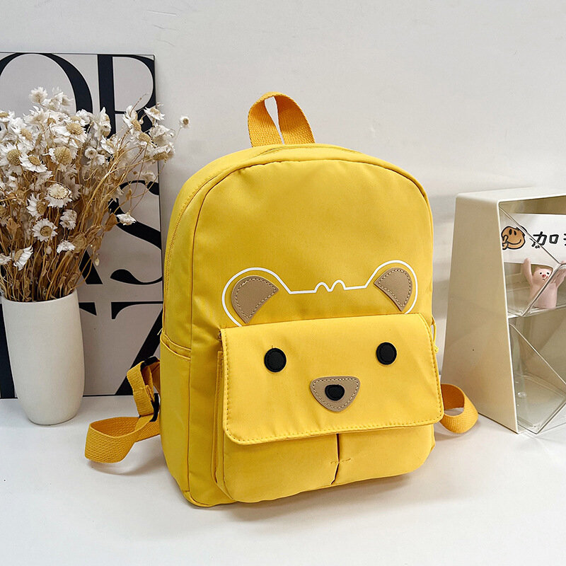Новый детский мультяшный легкий рюкзак с именем под заказ, Сумка с вышитым детским медведем, милые сумки-книжки для мальчиков и девочек