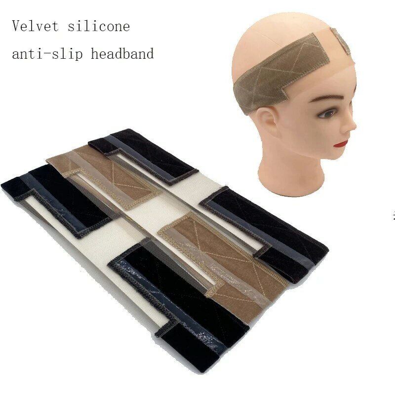 Sciarpa con impugnatura per parrucca in velluto flessibile con fascia elastica regolabile fascia per la testa Comfort tenere gli accessori per capelli fascia antiscivolo