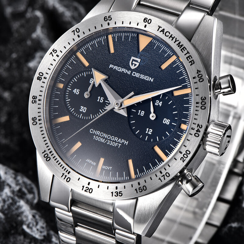 2023 zegarek kwarcowy marki PAGANI DESIGN NEW Moon topowy zegarek dla mężczyzn Speed chronograf wodoodporny VK64 AR szafirowe lustro zegarek na rękę 1766