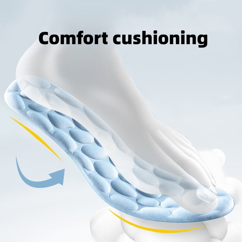 2Pcs PU Feet Sole Soft Orthopedic Sport 4D Sport Insoles Super Soft Running Sports Insole for Shoe Sole Arch Support Orthopedic