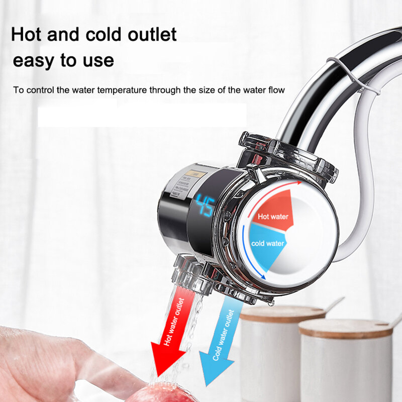 Aquecedor elétrico de torneira de água quente instantâneo rápido-calor cozinha sem instalação de aquecedor de água