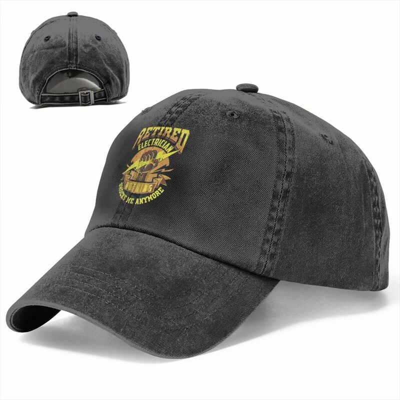 Vintage Retired Electrician Nothing Shocks Me Anymore Baseball Cap Men Women Distressed Denim Snapback Hat Summer Caps Hat