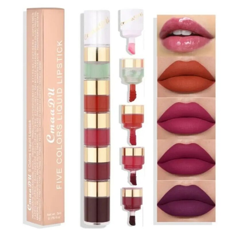 Women Long-Lasting Beauty Cosmetics Lip Gloss Matte Lipstick Makeup Tools Velvet Lip Glaze