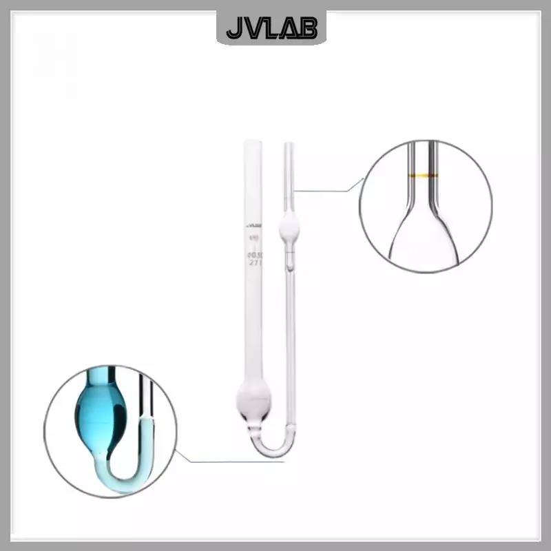 Viscómetro capilar de tubo en U para medición de coeficiente de viscosidad fluida, tipo 1831, 0,4, 0,5, 0,7, 1,0, 1,5mm, 1 piezas