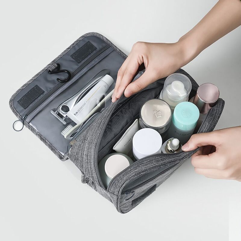 Foldable Toiletry Organizer Bag, Pendurado Armazenamento, Banheiro Maquiagem Bag, Travel Case, Seco e Molhado Separação, Saco Cosmético
