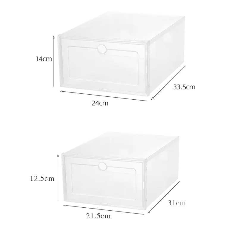 Caixa de armazenamento plástica Dustproof dobrável, caixas do organizador, 1P, 2P