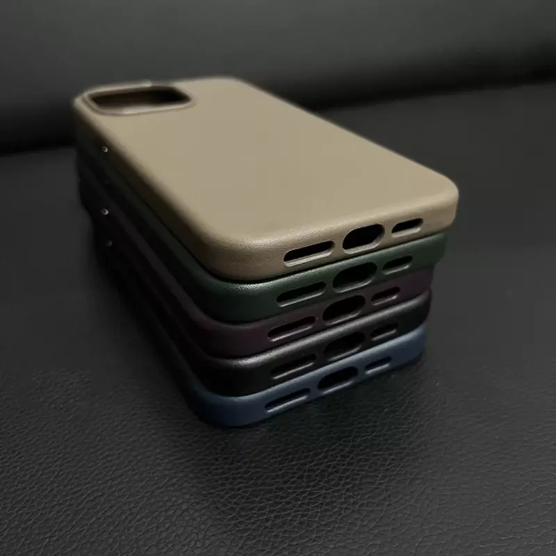 Оригинальный чехол для Apple 15, чехол из искусственной кожи Magsafe для iPhone 15 Pro Max 15 Plus, чехол с беспроводной зарядкой, Магнитный защитный чехол