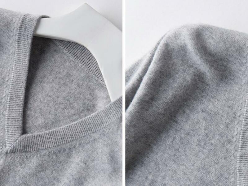 2021 가을 겨울 풀오버 V넥 스웨터 남성용, 캐시미어 면 혼방 따뜻한 풀오버 셔츠, 올 매치 소매 및 도매
