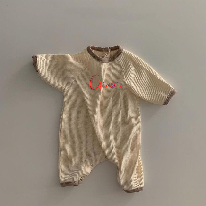 Gepersonaliseerde Naam Baby Lange Bodysuit Custom Herfst Kinderkleding Pasgeboren Baby Shower Cadeau Baby Meisjes Jongens Jumpsuit
