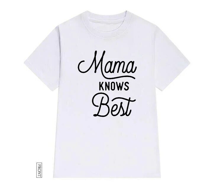 เสื้อยืดผ้าฝ้ายลำลองฮิปสเตอร์ลายตลกสำหรับผู้หญิงเสื้อยืด Y2K ผู้หญิง yong Girl Mama knows ดีที่สุด