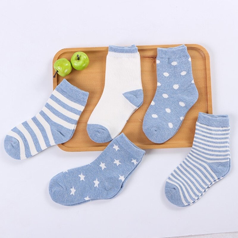 Calcetines tobilleros cómodos para niños de 0 a 6 años, 5 pares