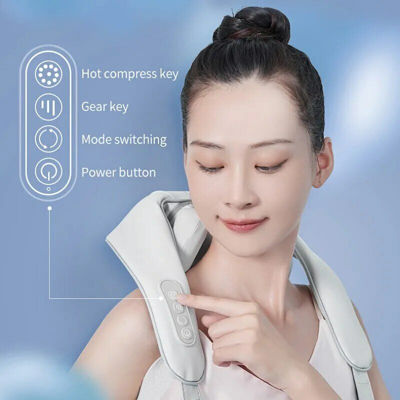 Многофункциональная Массажная шаль, массажер для шейного отдела позвоночника и спины, нагревательный и Разминающий трапециевидный зарядный тип пряжки для спины