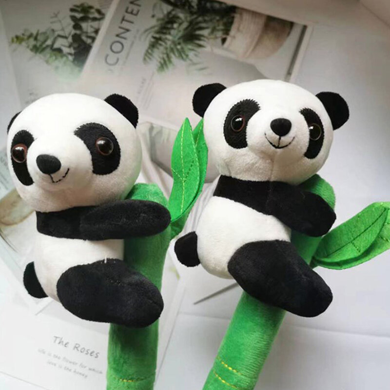 New Cute Green Bamboo Tube Panda Hug Bamboo Plush Doll National Treasure Giant Panda Pillow Animal Doll Sofa Decorations