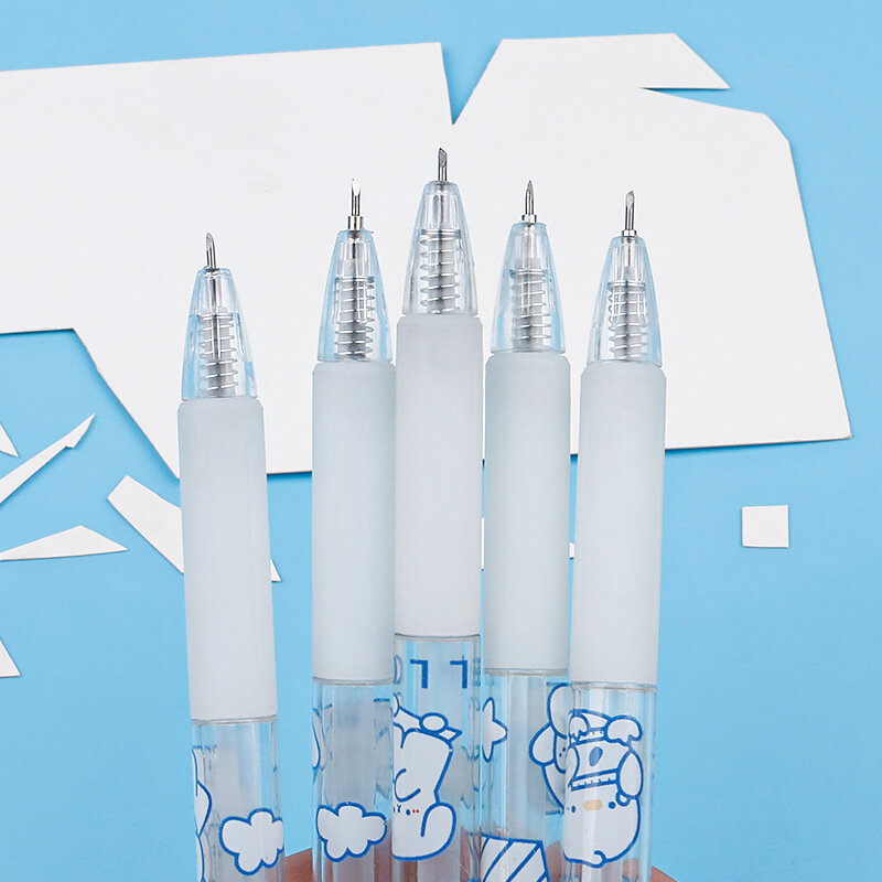 1 Piece Press Cartoon Bear Art Utility Knife Pen Knife Paper Cutting Tool Craft Tools Precision Sticker Cutter School Supplies