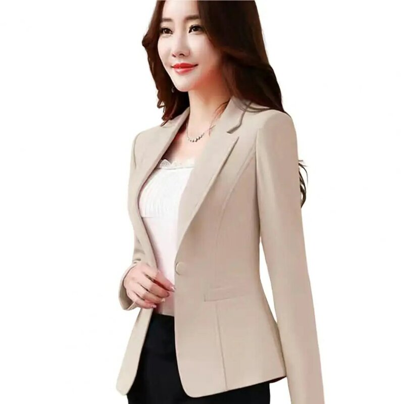 Jas Formal ramping Korea wanita, mantel jas wanita dapat dicuci, jaket jas wanita kerah lipat Slim Fit, mantel untuk kencan