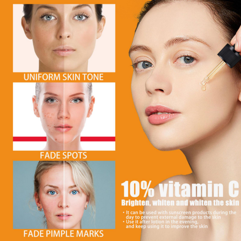 Vitamin C Serum สำหรับทำให้หน้าขาวเซรั่ม Hyaluronic Acid Dark Spot Remover Skin Care ผลิตภัณฑ์ Skincare