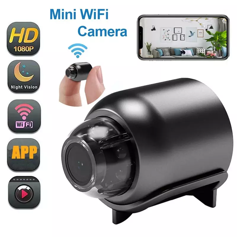 Mini Câmera IP de Vigilância Sem Fio, Segurança do Bebê, Visão Noturna, Filmadora, Proteção de Segurança Doméstica, WiFi, HD 1080P