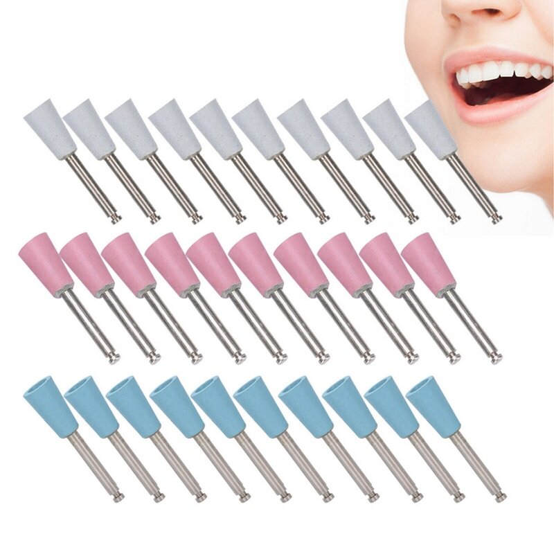 10 buah Kit bor pemoles komposit gigi, untuk kecepatan rendah sudut kontra tangan instrumen kedokteran gigi Aksesori pemoles gigi