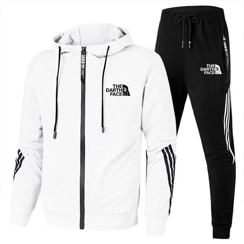 2023 Men's Spring And Autumn Hoodie Sportswear Set Two-piece Sportswear Casual Zipper Jacket Pants Running Sports Suit