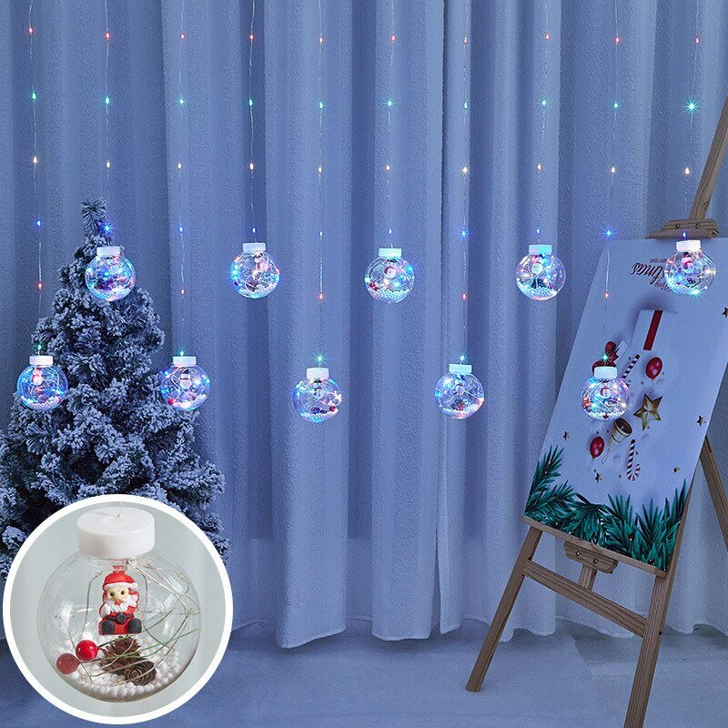 クリスマスウィッシュボールled妖精カーテンライトストリング結婚式の休日ガーランドランプホームルームパーティー装飾navidad