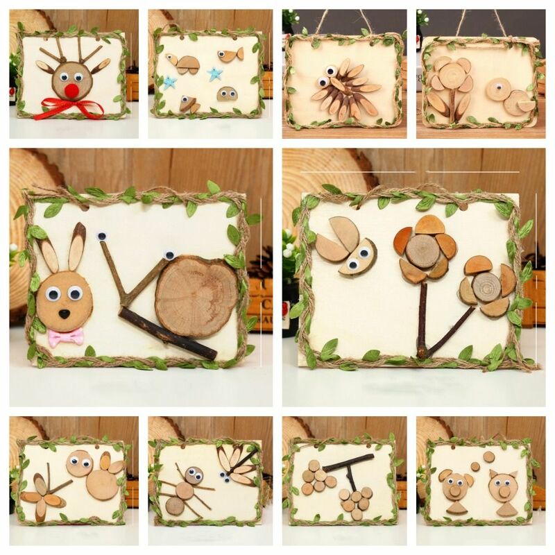 Diy Material Package Diy Wooden Frame Ornaments Handmade Wood Kids Educational Toys Animal Craft Children Craft Toy Children