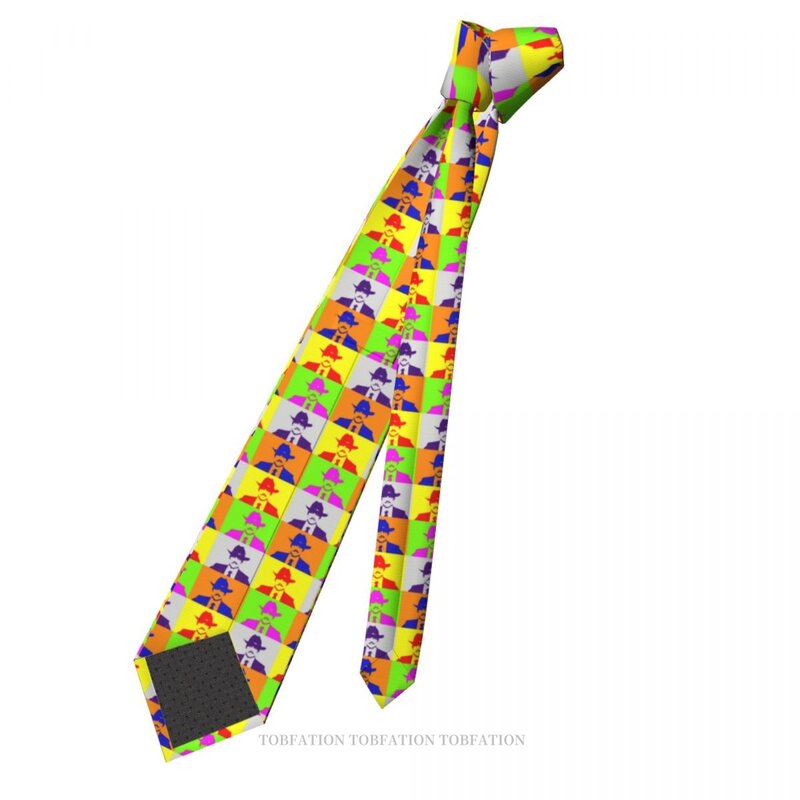 Mit Sombrero in Pop-Art Pedro Pascal Classic Herren bedrucktes Polyester 8cm Breite Krawatte Cosplay Party Accessoire