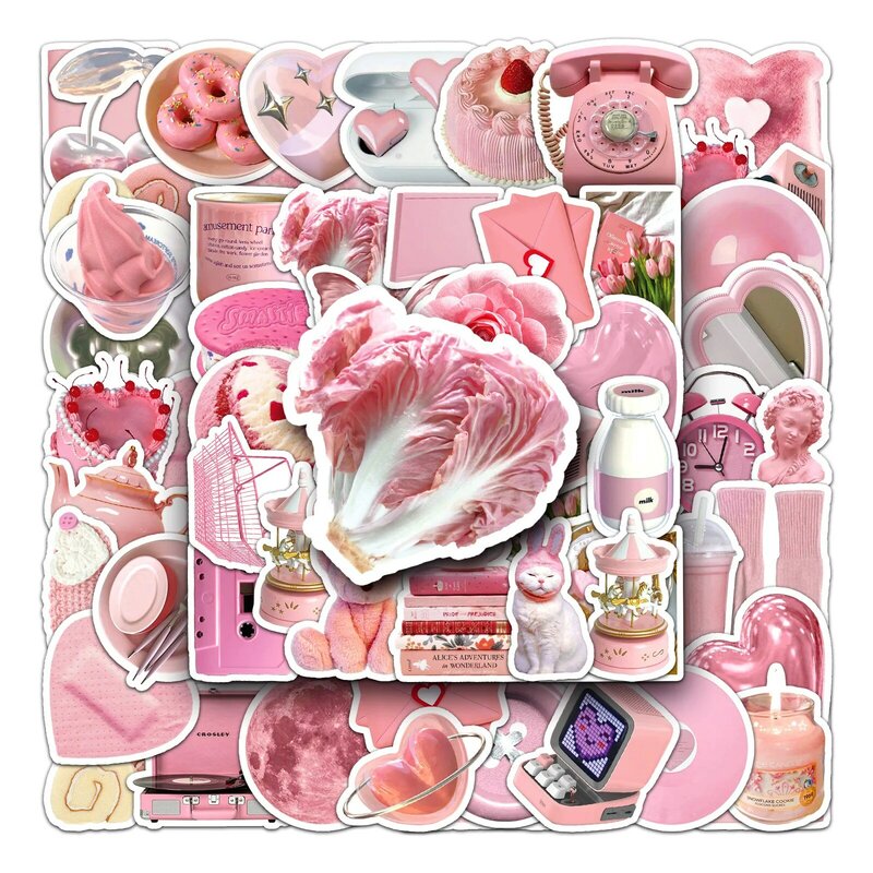 Pegatinas de graffiti de la serie ins style, pegatinas rosas de 50 piezas, adecuadas para casco de ordenador portátil, decoración de escritorio, pegatinas DIY, juguetes al por mayor