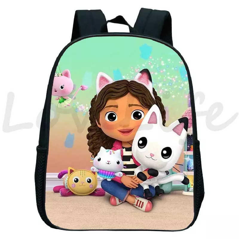 Tas ransel rumah boneka Gabby, tas sekolah lucu, tas ransel anak perempuan, tas buku kartun, tas punggung anak-anak, anti air, tas Mochila