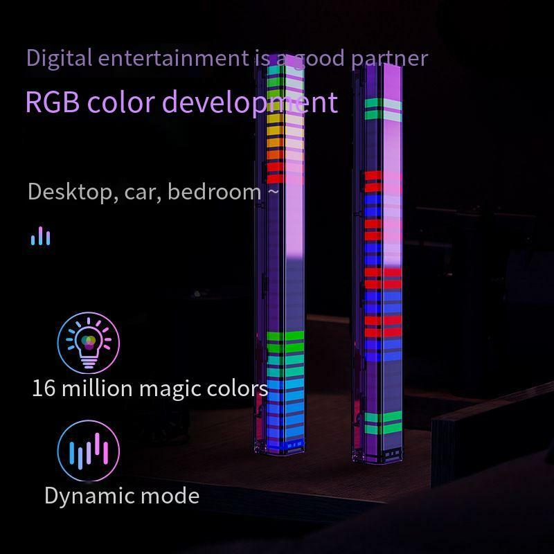 3D atmosphere light RGB pickup esports computer desktop voice control induction decorative music LED car rhyt