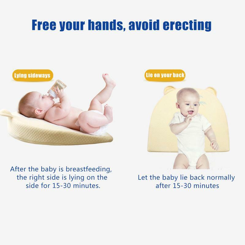 Bantal katun memori bayi Anti percikan ludah susu bulat bantalan miring kartun Wedge untuk perlengkapan tempat tidur bantal bayi