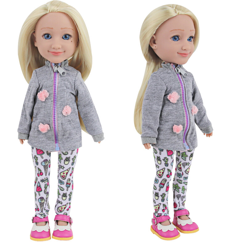 Roupas de boneca de algodão americana para menino e menina, brinquedos de boneca russa, presente DIY, 35cm vestido, 14,5"