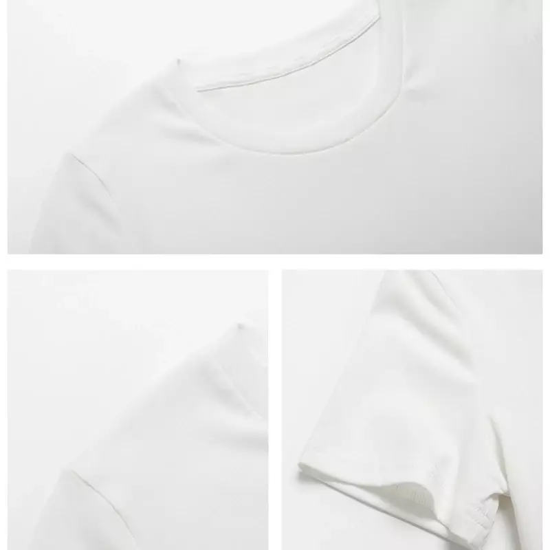 Camiseta con estampado personalizable para mujer, Top corto de manga corta con cuello redondo, Color sólido, con diseño propio, a la moda