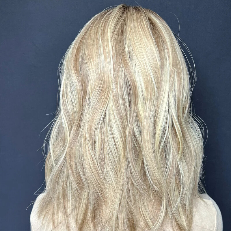 Perruque Lace Front Wig sans colle brésilienne naturelle-HD, cheveux humains, pre-plucked, racines agaçantes, blond miel clair, 13x4