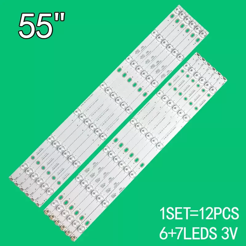 Strip lampu latar LED untuk RLD5515A-C XJ55D13R-ZC14F-03 PLED5529A-C LED55V6I LED55V3I 55CE1100 5555ce1