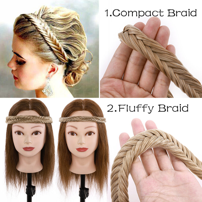 Benehair Synthetische Flauschigen Bohemian Geflochten Stirnband Zöpfe Haar Zubehör Haarteil Mit Verstellbaren Gürtel Haarteil Für Frauen